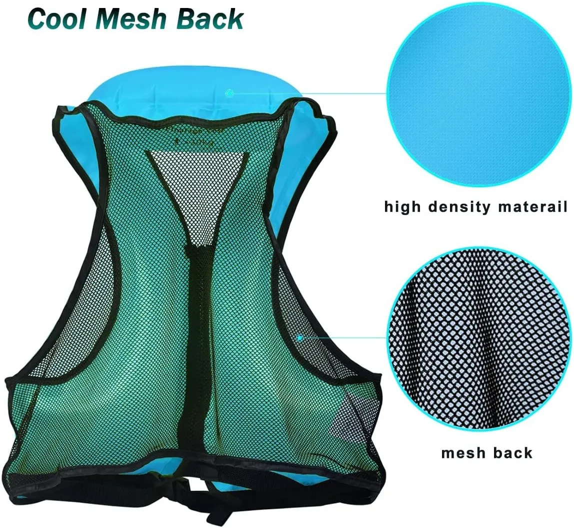NAXER Inflatable Buoyancy Jackets Snorkel Vests for Adults Kayak Kayaking Snorkeling Suit 90-200 lbs Easy Swimming Boating Paddleboarding Water Sports