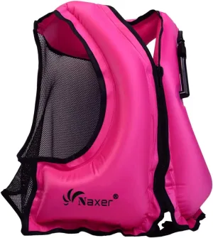 NAXER Inflatable Buoyancy Jackets Snorkel Vests for Adults Kayak Kayaking Snorkeling Suit 90-200 lbs Easy Swimming Boating Paddleboarding Water Sports