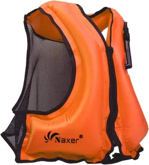 NAXER Inflatable Buoyancy Jackets Snorkel Vests for Adults Kayak Kayaking Snorkeling Suit 90-200 lbs Easy Swimming Boating Paddleboarding Water Sports