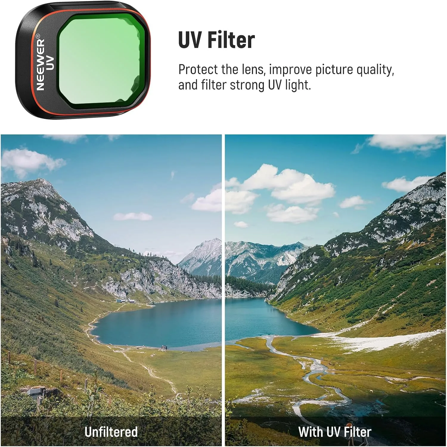 NEEWER ND & CPL Filter Set Compatible with DJI Mini 4 Pro, 8 Pack UV CPL ND8 ND16 ND32 ND64 ND128 ND256 CPL Polarizer Neutral Density Drone Lens Filters, Multi Coated HD Optical Glass/Aluminum Frame