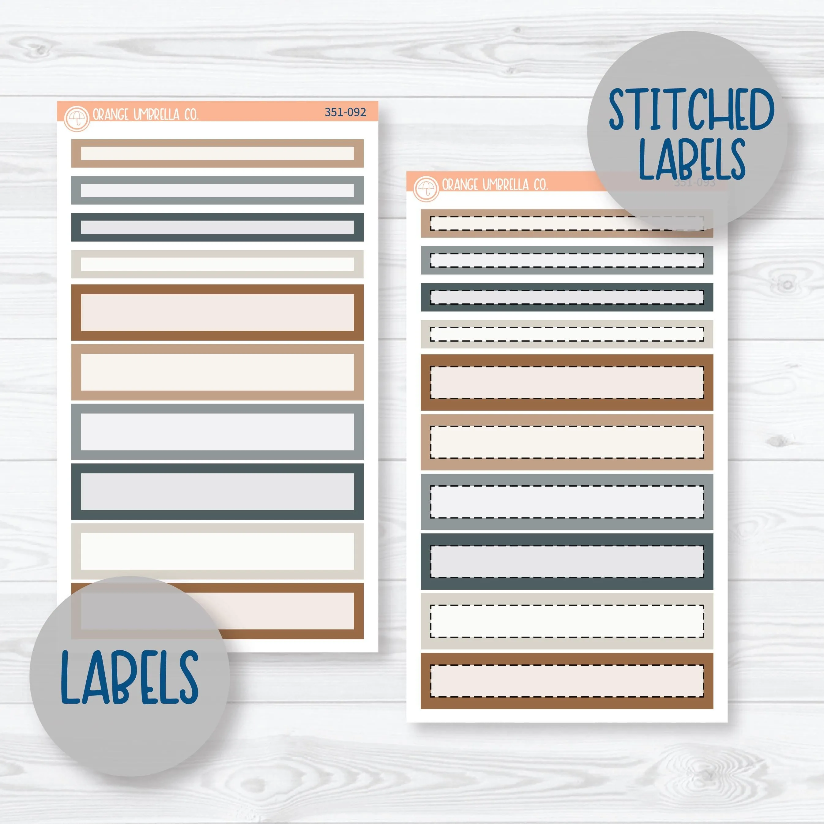 Neutral Florals And Shapes | 7x9 Compact Vertical Planner Kit Stickers | Serenity | 351-091