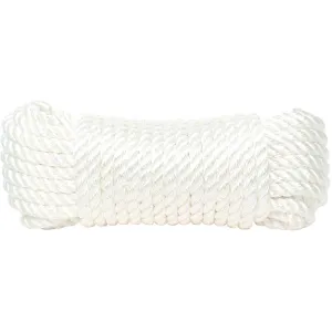 New Bulldog Hardware 3/8" x 50' White Nylon Twisted Rope
