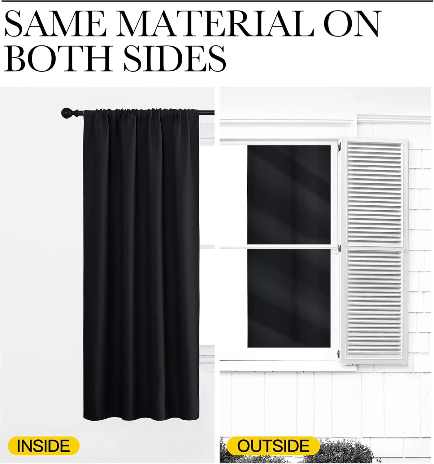 NICETOWN Halloween Black Out Window Curtains - Solid Home Decor Thermal Insulated Blackout Drapes/Draperies for Bedroom, Privacy Assured Window Treatment (2 Panels, 52 inches Wide by 63 inches Long)