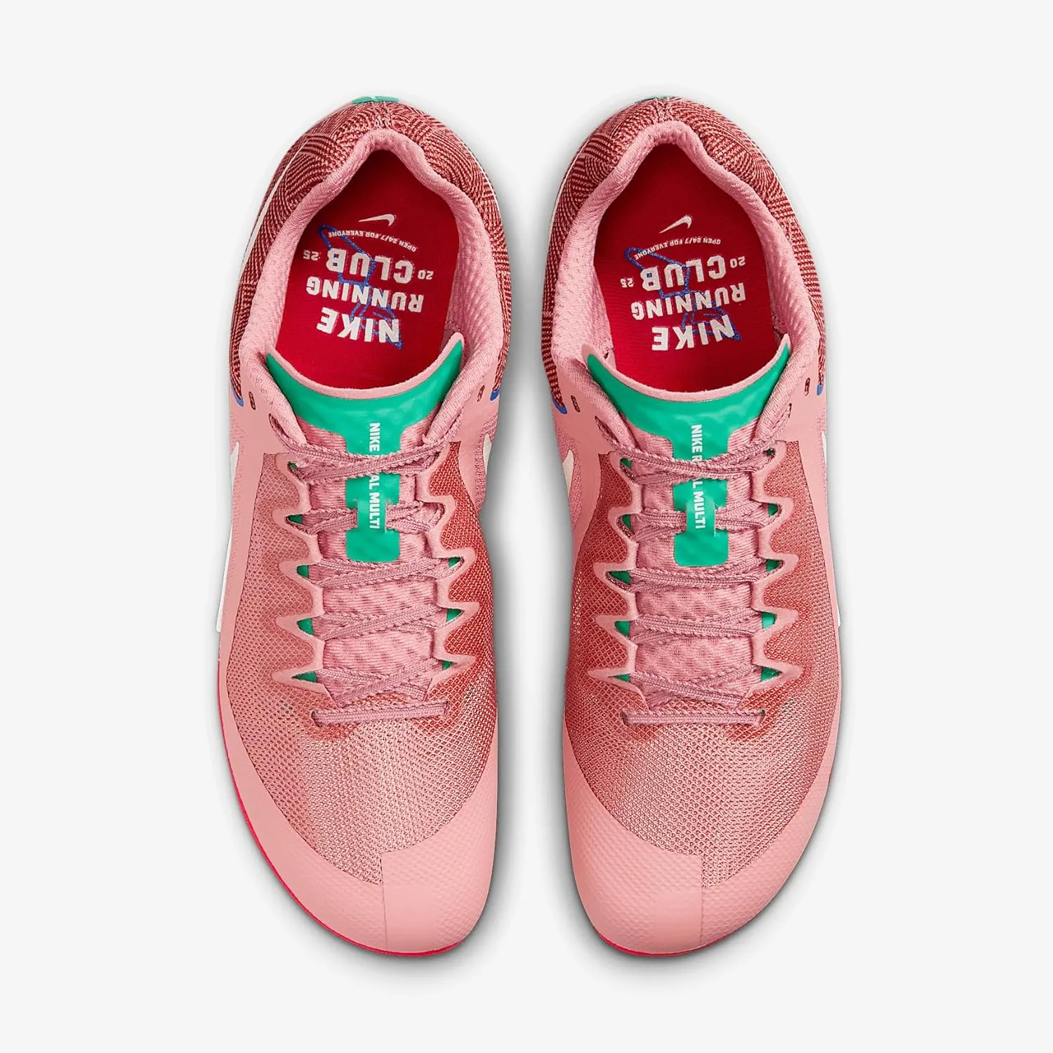 Nike Rival Multi Track & Field Multi-Event Spikes (HQ2062-600, Red Stardust/Malachite/University Red/Pale Ivory)