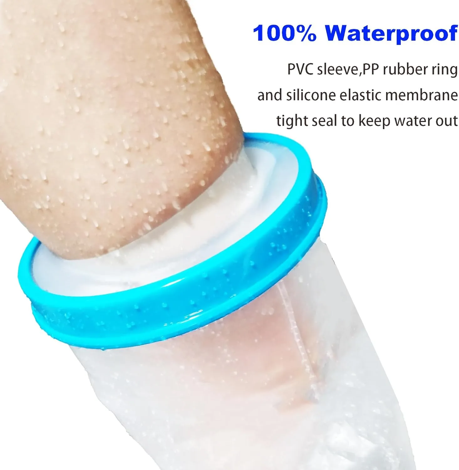 Non-Slip Extra Wide Waterproof Leg Cast Cover for Showering, Reusable Adult Extra-Large Size Half Leg Cast Protector, Cast Bag for Shower, Cast Cover for Showering Foot