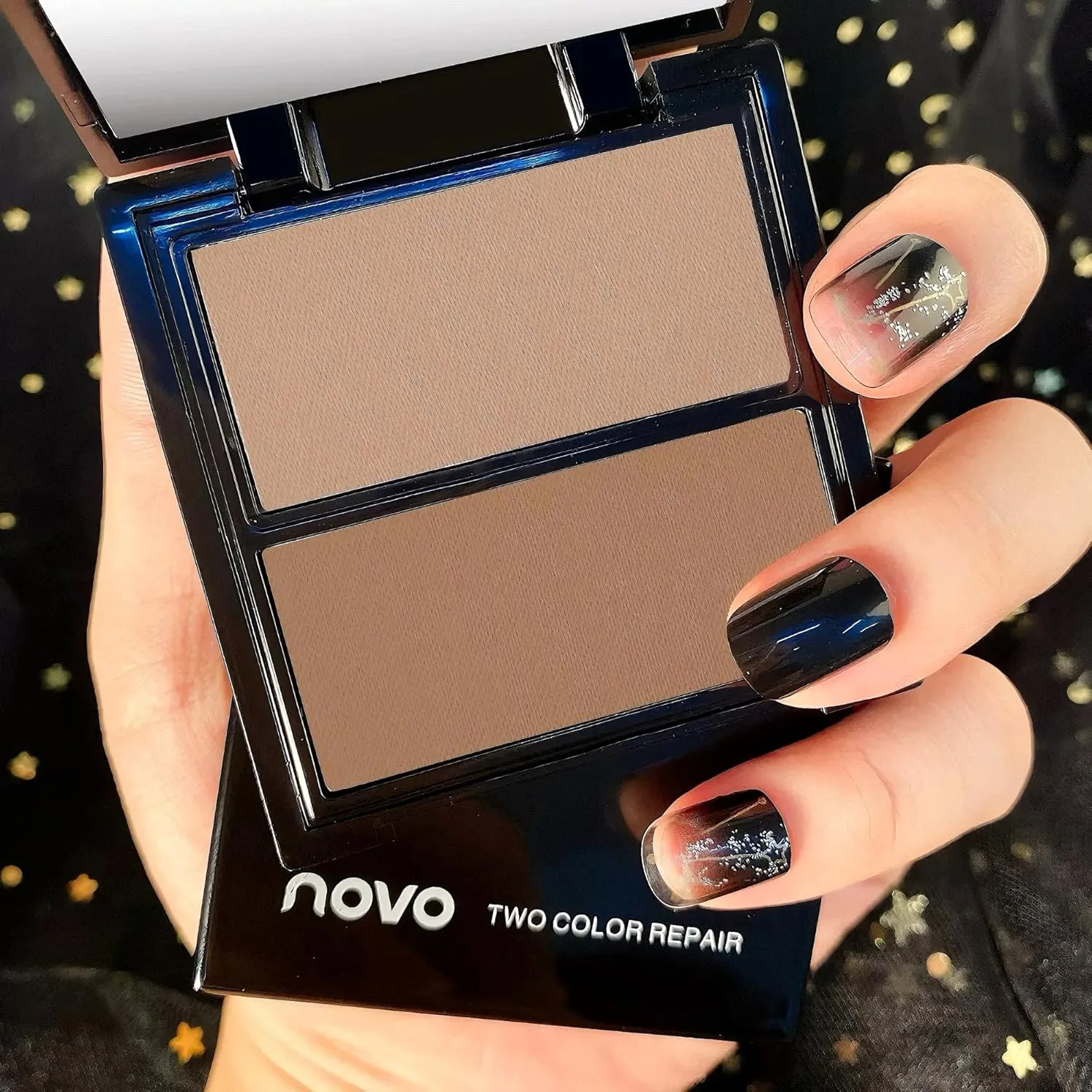 Novo 2-in-1 Contour & Highlighter Palette - Silky Smooth Texture, Long-lasting, Fade-proof, Easy to Blend, Enhances Radiance, Perfect for Flawless Makeup (3# Chocolate Cream Topping, Net Weight: 8g)