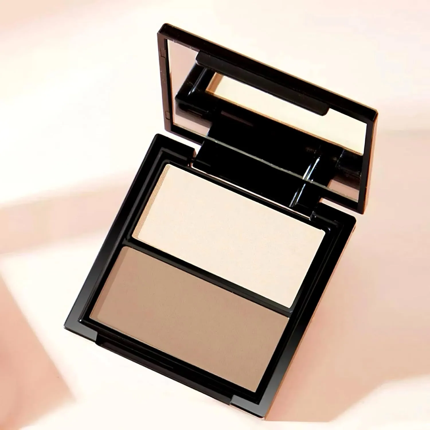 Novo 2-in-1 Contour & Highlighter Palette - Silky Smooth Texture, Long-lasting, Fade-proof, Easy to Blend, Enhances Radiance, Perfect for Flawless Makeup (3# Chocolate Cream Topping, Net Weight: 8g)