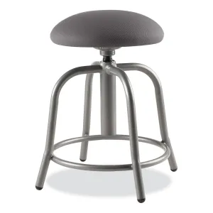 NPS® 6800 Series Height Adjustable Fabric Padded Swivel Stool, Supports 300 lb, 18" to 25" Seat Height, Charcoal Seat/Gray Base
