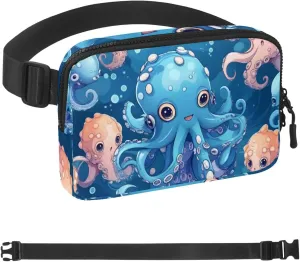 Ocean Octopus-1166 Belt Bag for Men and Women Fanny Pack,Belt Bag with Adjustable Strap,Fashion Crossbody Everywhere Belt Bag for Travel Outdoors Running Hiking