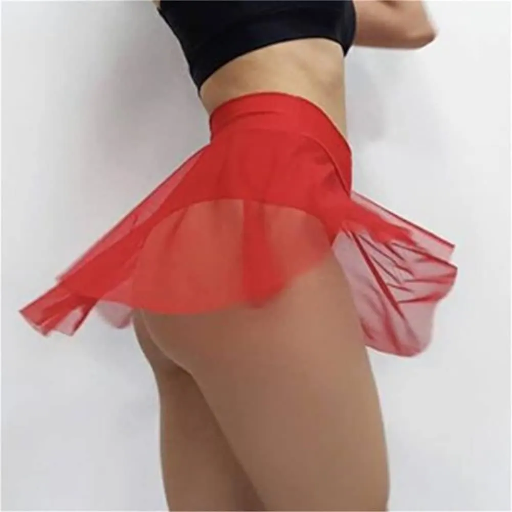 ODASDO Women's Pole Dance Outfit Rave Shorts Ruffle Panties Skirt Mesh Booty Bottoms Hot Pants Workout Clubwear