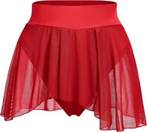 ODASDO Women's Pole Dance Outfit Rave Shorts Ruffle Panties Skirt Mesh Booty Bottoms Hot Pants Workout Clubwear