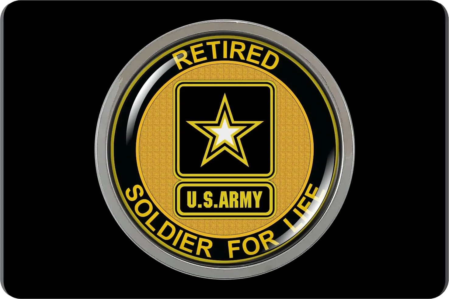 [Officially Licensed Product] - Premium Quality Anodized Billet Aluminum UV Resistant Metal Car Trailer/Tow Hitch Cover for 2" Receivers with Chrome Emblem - Retired Soldier for Life U.S. Army
