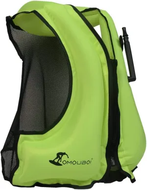 OMOUBOI Inflatable Snorkel Vest Kayak Swim Vest for Adults Snorkel Vests Inflatable Buoyancy Jacket Portable Diving Jackets Swimming Vests for Snorkeling Water Sports Beginner Adults-Only (96-220 lbs)