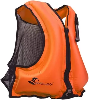 OMOUBOI Inflatable Snorkel Vest Kayak Swim Vest for Adults Snorkel Vests Inflatable Buoyancy Jacket Portable Diving Jackets Swimming Vests for Snorkeling Water Sports Beginner Adults-Only (96-220 lbs)