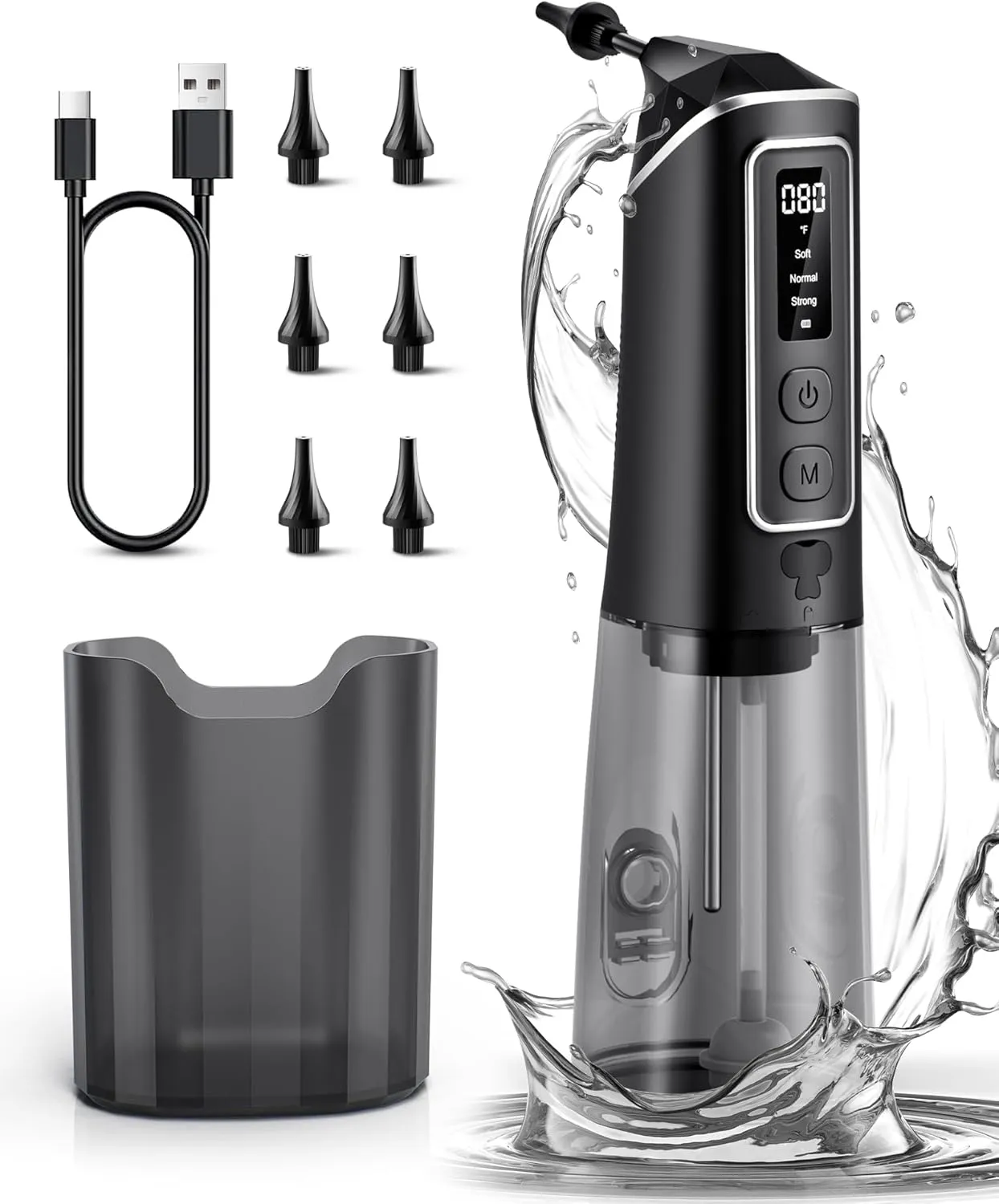 ONLYCARE Ear Wax Removal Kit - Safe, No-Pain Ear Cleaner Tool with Water Temperature Sensor, Electric Waterproof Ear Irrigation Flushing System, LED Display, USB Rechargeable for Effective Cleaning