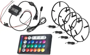 ORACLE Lighting 4215-339 Set of ColorSHIFT RGB W Single Row LED Illuminated Wheel Rings with RF Controller fits Around Brake Rotor - Mounts to Brake Dust Shield