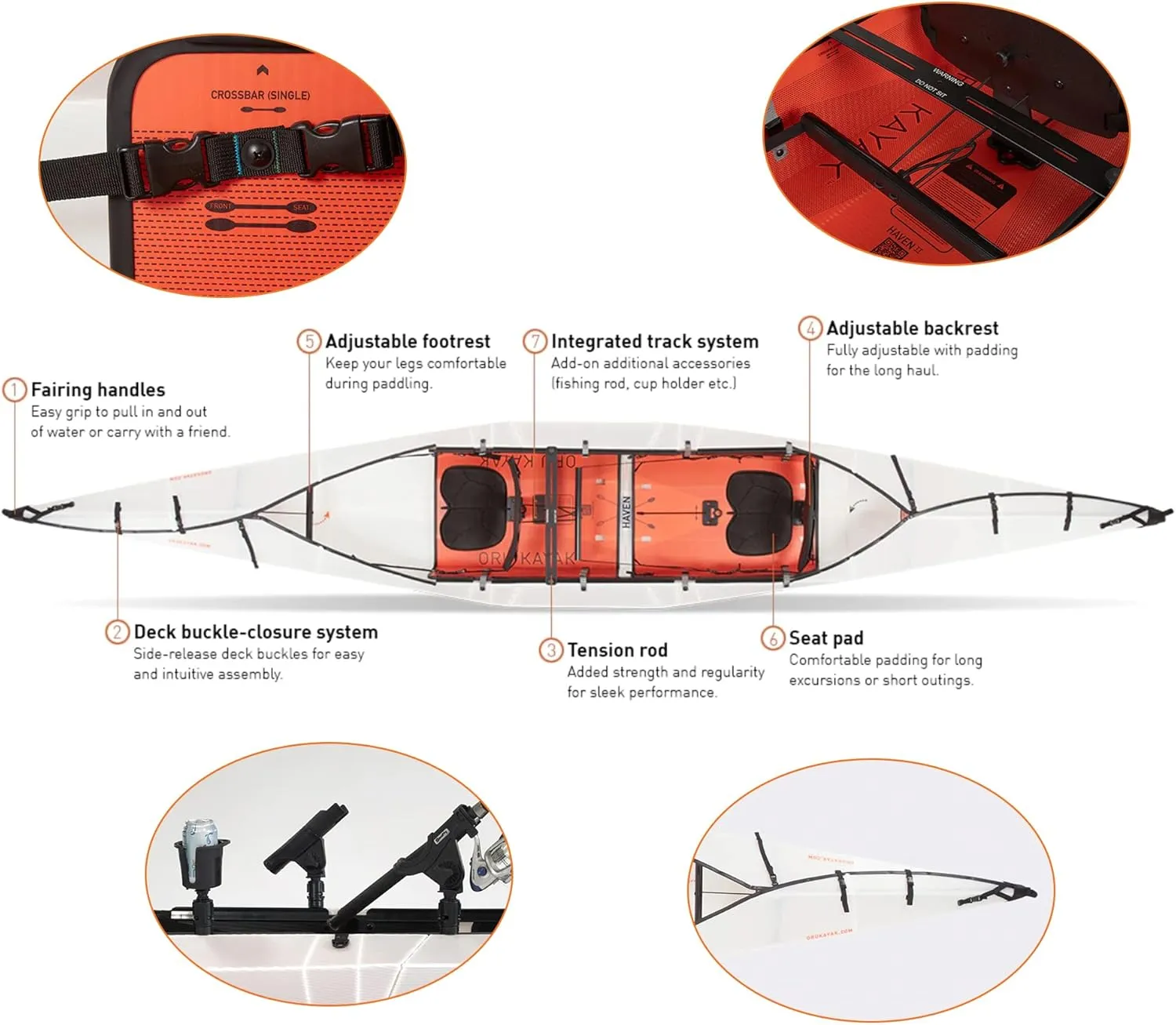 Oru Kayak Foldable Kayak Haven TT | for 1 or 2 People - Stable, Durable, Lightweight - Lake and River Kayaks - Beginner, Intermediate - Size (Unfolded)
