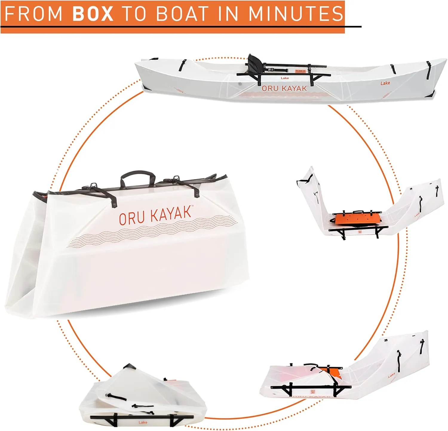 Oru Kayak Foldable Kayak Lake Sport | Lightweight, Portable & Stable - Lake and River Kayaks - Beginner, Intermediate