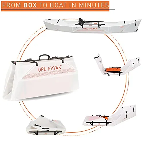 Oru Kayak Lake Starter Bundle | Incl. Foldable Kayak, Paddle, Pack, Float Bags, Bottle - Lightweight, Portable - Lake & River Kayak - Beginner, Intermediate - Kayak Size: 9 x 32 in, 17Lbs