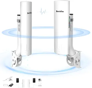 Outdoor IP65 Waterproof Point to Point Internet Wireless Long Range Transmission for Starlink Gen 3 Router, Starlink WiFi Extender, 5.8GHz 3KM 1000Mbps with 18dBi High Gain Antenna, 2 Pack