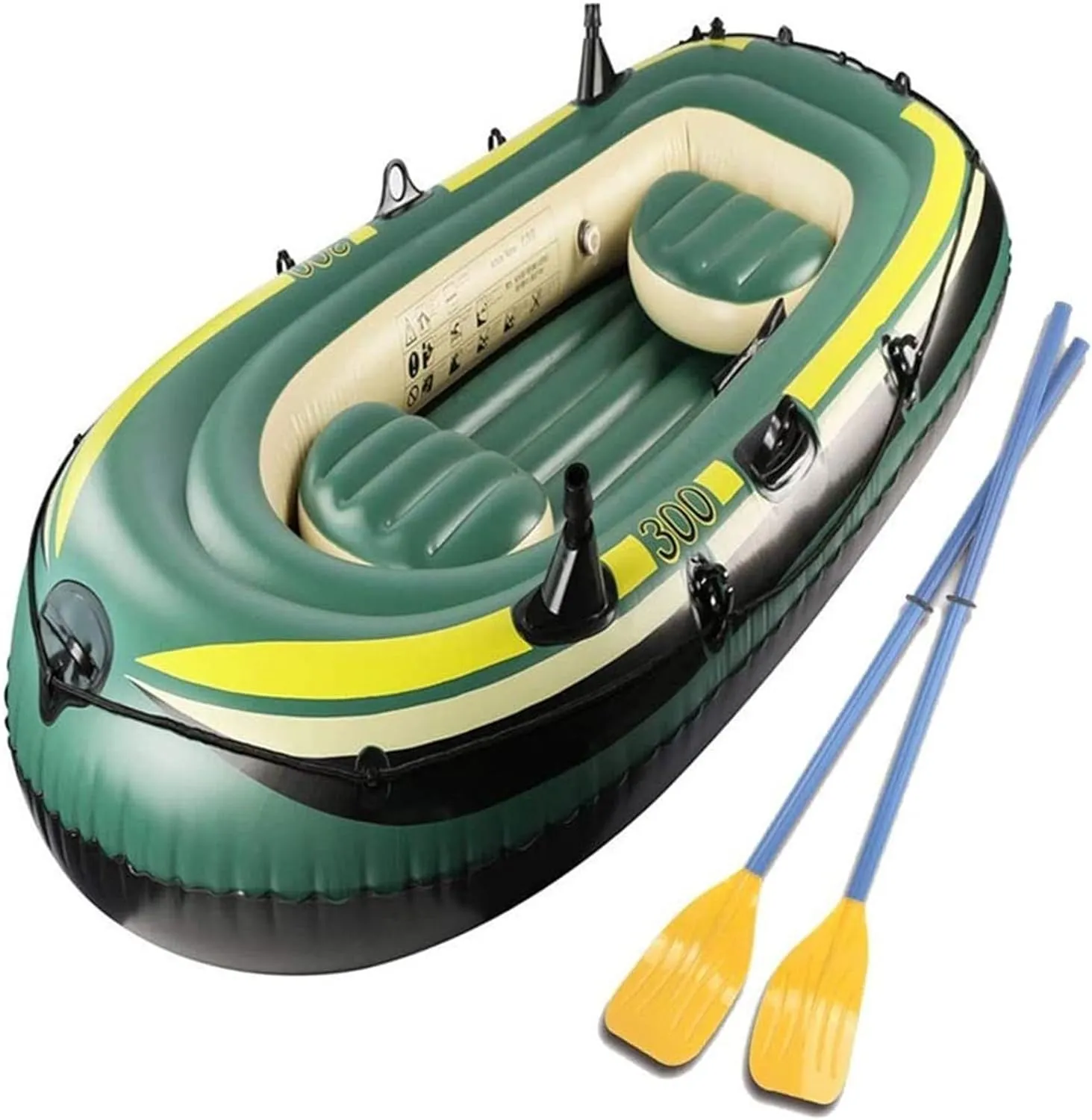 Outdoor Kayak Triple Green Inflatable Kayak Plastic Boat Kayak Fishing Boat Inflatable Boat Outdoor Rubber Boat