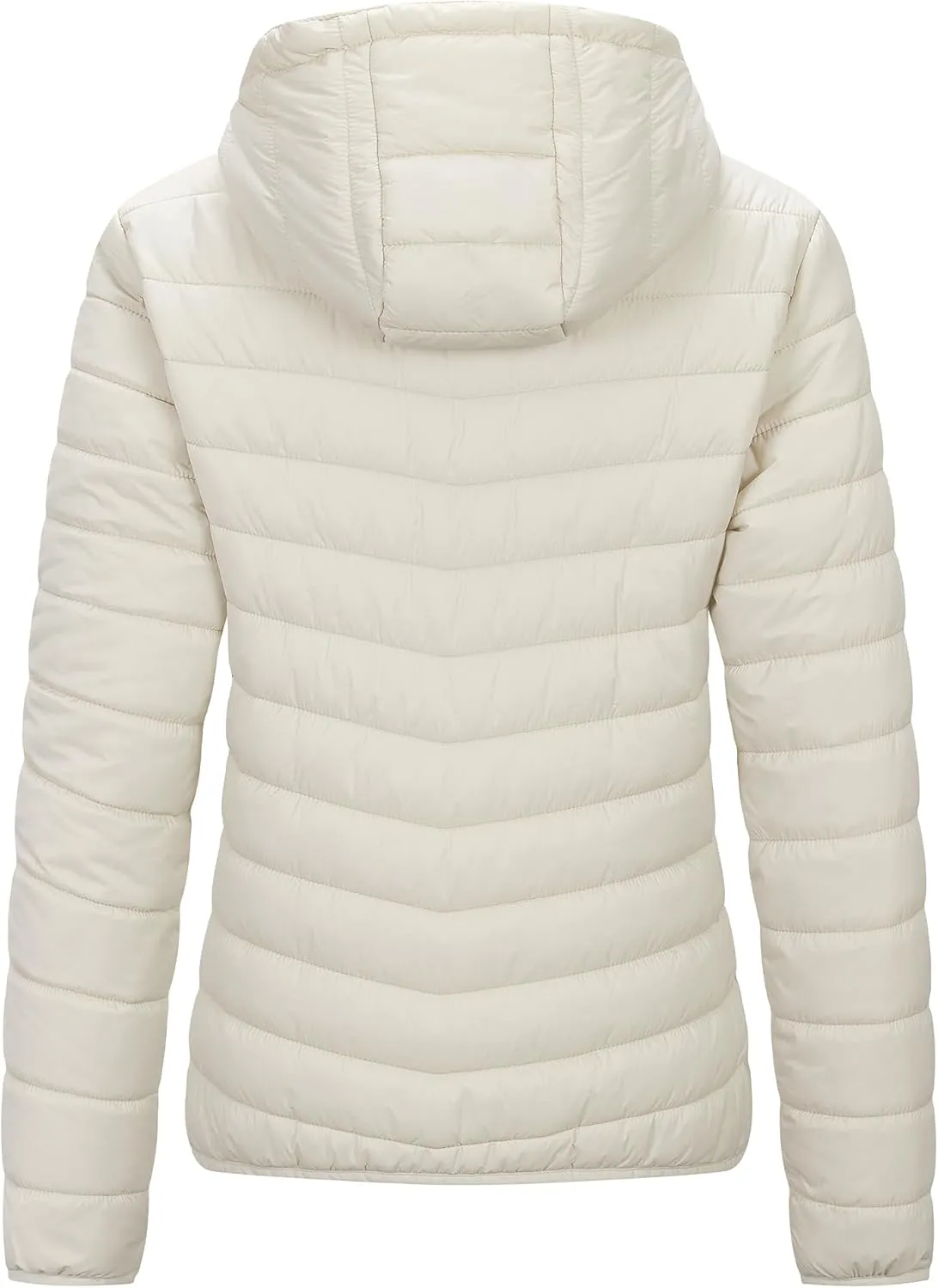 Outdoor Ventures Women's Packable Lightweight Full-Zip Puffer Jacket with Hood Quilted Winter Coat