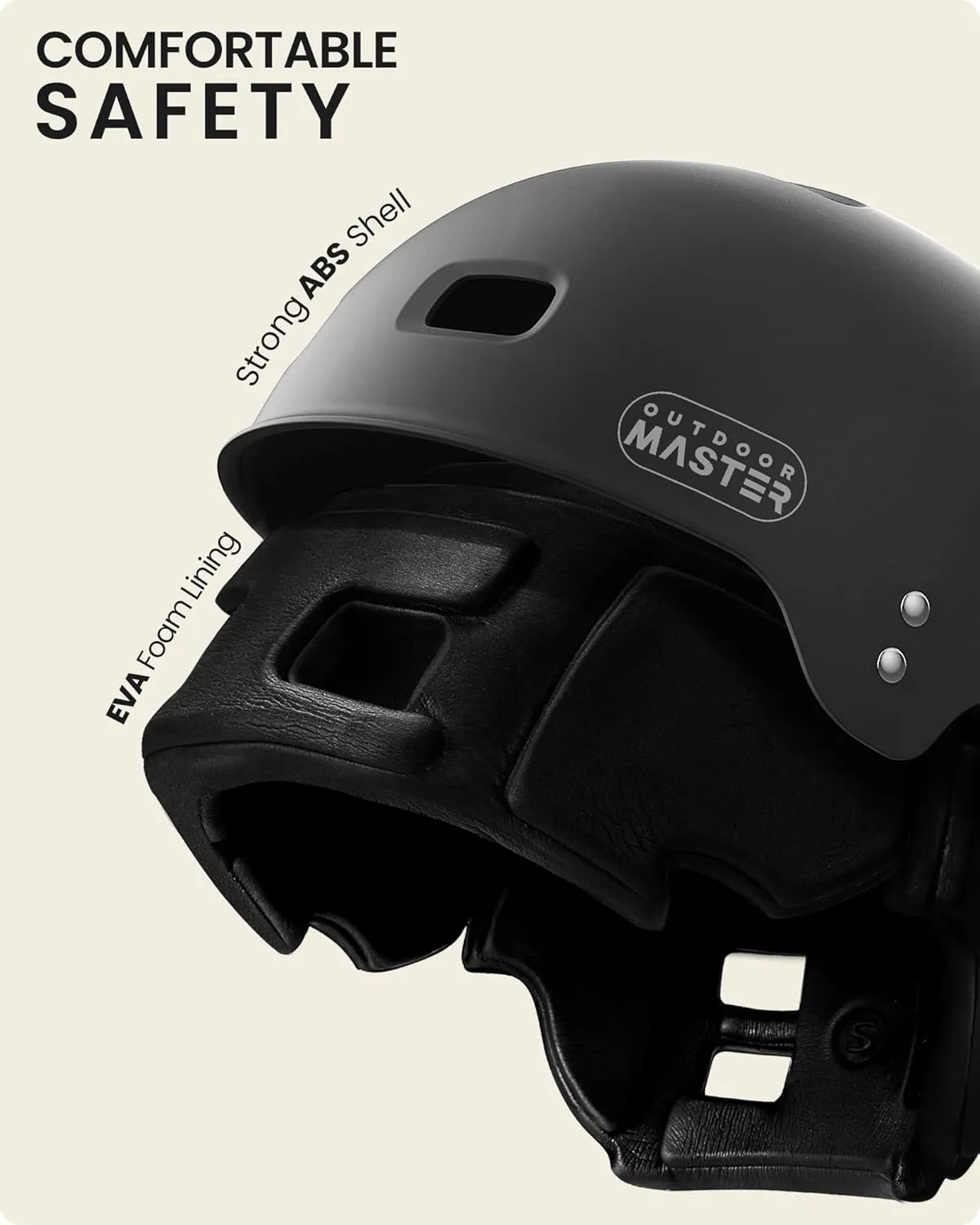 OutdoorMaster Kayak Helmet, Wakeboard Helmet Whitewater Helmet Men Women, Water Helmet with Ear Pads, Surf Helmet 12 Vents Dial Fit Adjustment Longboard Helmet, Perfect for Kayaking, Boating