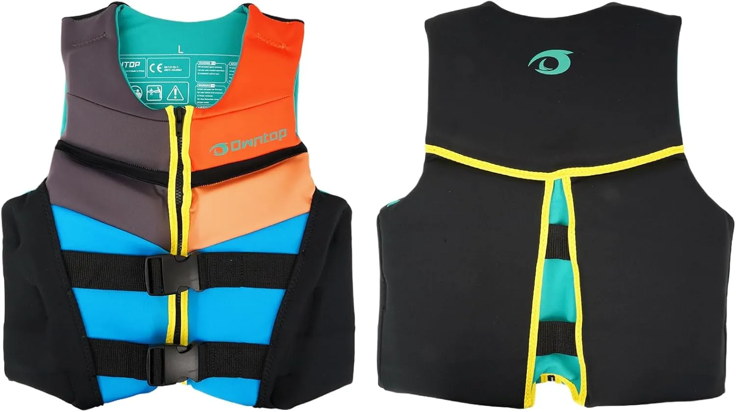 Owntop Swim Vest Youth Kids | Lightweight & Quick-Dry | Adjustable Buckles & Zipper | Kayak, Swimming Training, Boating - Watersports | Fit for 50-125 lbs