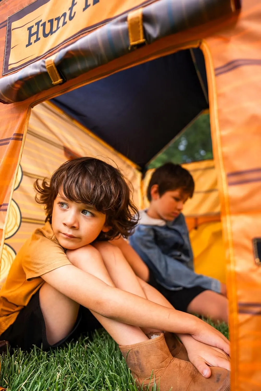 Pacific Play Tents 61804 Kids Hunt'n Cabin Tent Playhouse, 39" x 27" x 43", Brown