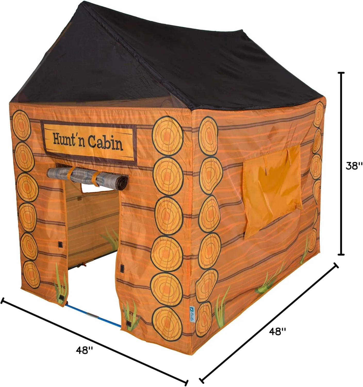 Pacific Play Tents 61804 Kids Hunt'n Cabin Tent Playhouse, 39" x 27" x 43", Brown