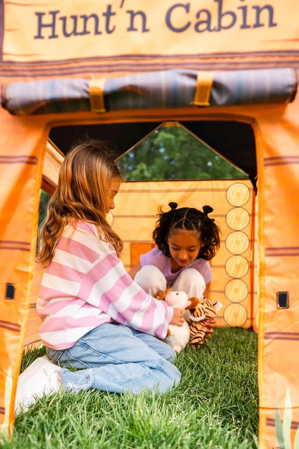 Pacific Play Tents 61804 Kids Hunt'n Cabin Tent Playhouse, 39" x 27" x 43", Brown