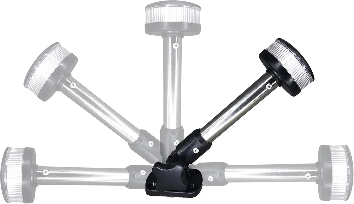 Pactrade Marine Boat Fold Down Stern Light Anchor Light All Round White LED Marine Adjustable Pole USCG 2 NM For Yacht Pontoon and Fishing Boat 12 Volts 8 Inches