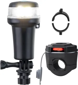 Pactrade Marine Navigation Lights for Boats LED - White Battery Powered Nav Lights for Boats - Rail Mount, Swivel Base, 2-Mode Operation - 1NM Waterproof