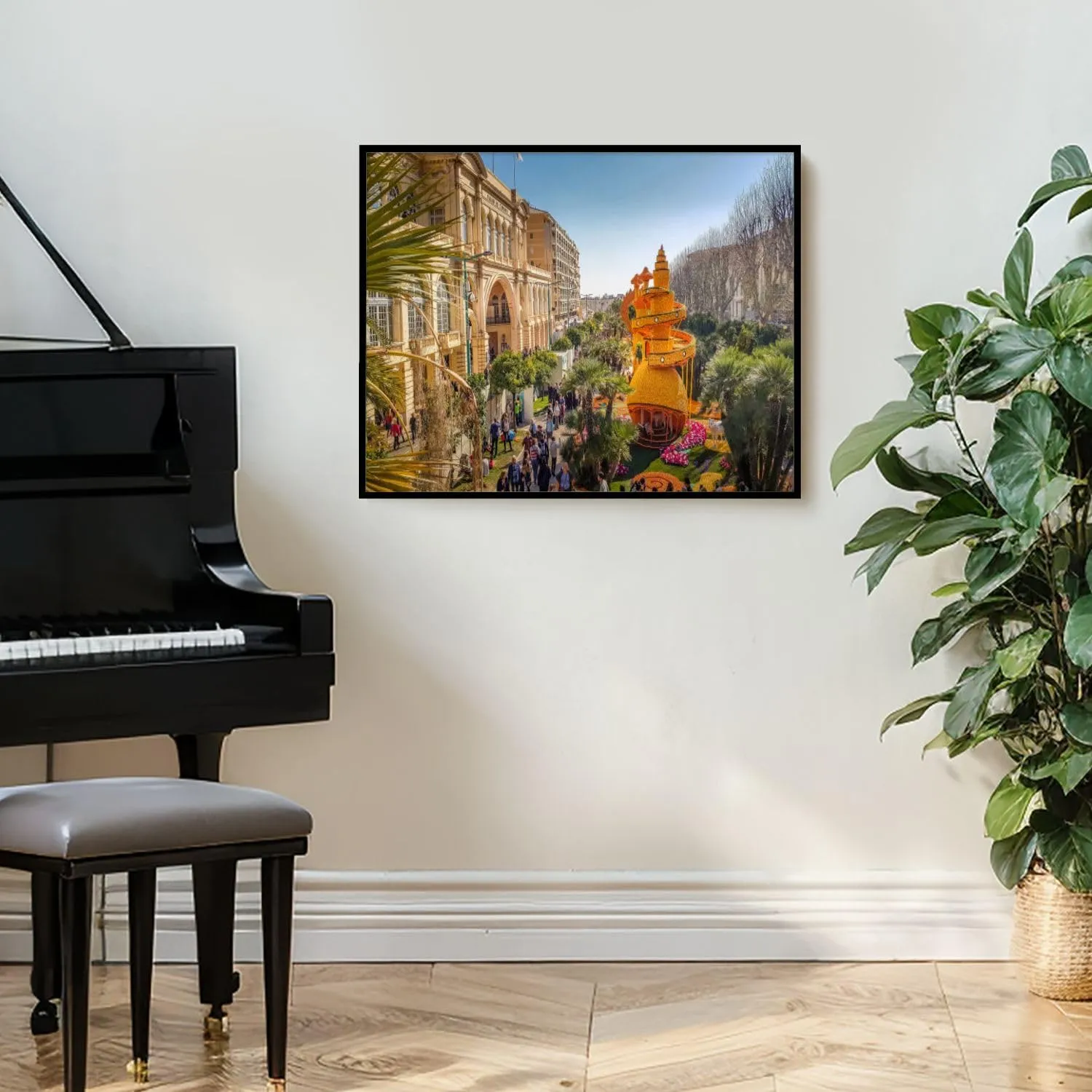 Paint by Numbers Kit for Adults Beginner Art lemons oranges famous Lemon Festival Fete du Citron Menton France DIY Painting by Numbers on Canvas Acrylic Oil Painting for Home Decor Gifts 16"x20"