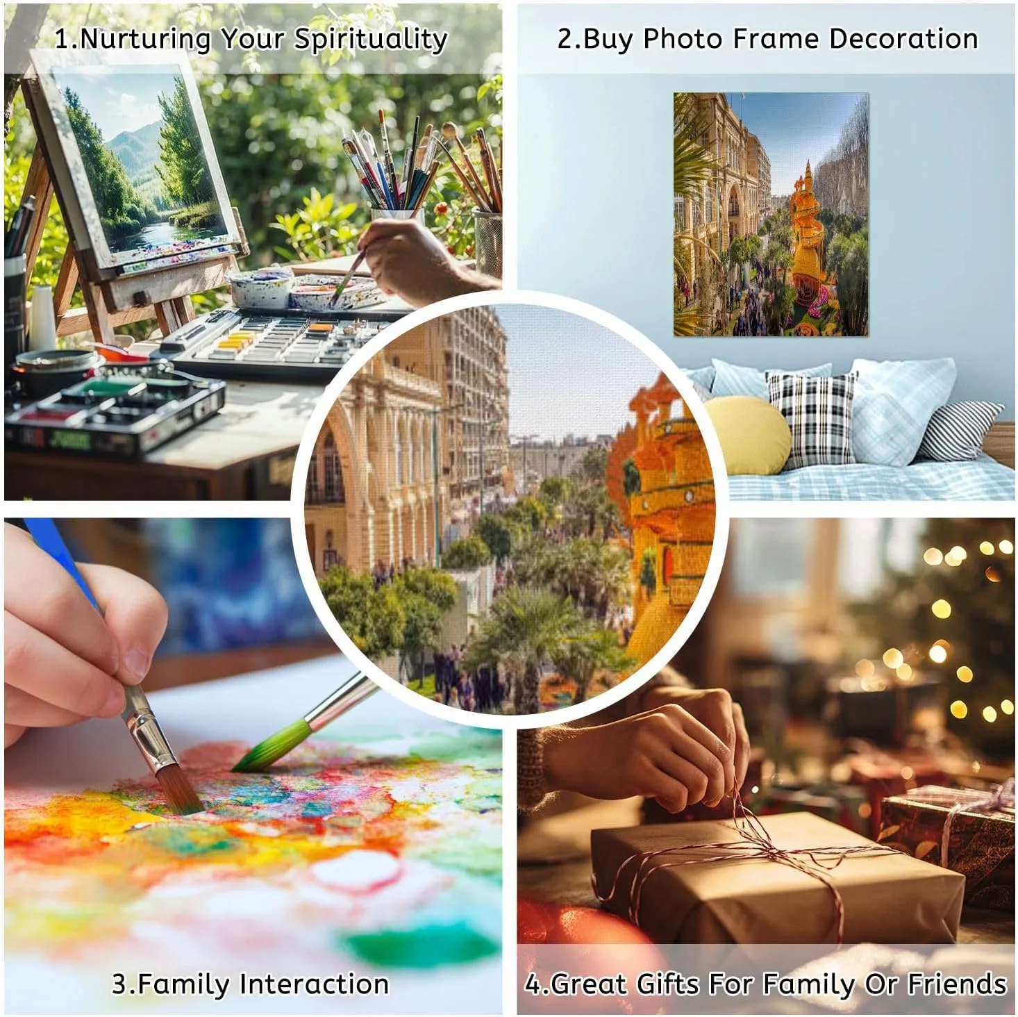 Paint by Numbers Kit for Adults Beginner Art lemons oranges famous Lemon Festival Fete du Citron Menton France DIY Painting by Numbers on Canvas Acrylic Oil Painting for Home Decor Gifts 16"x20"