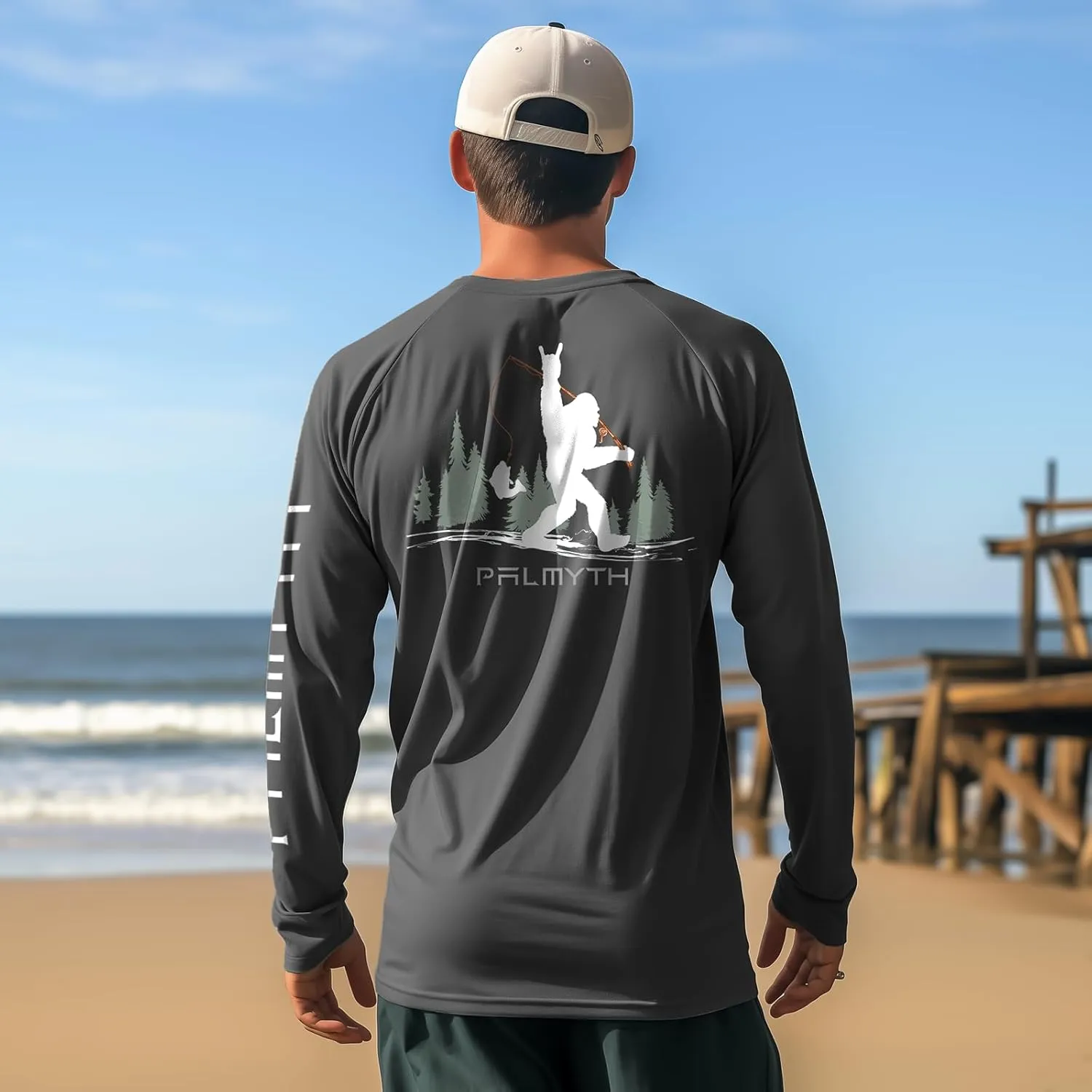 Palmyth Fishing Shirts for Men Long Sleeve UPF 50  Sun Protection UV T Shirt Tee