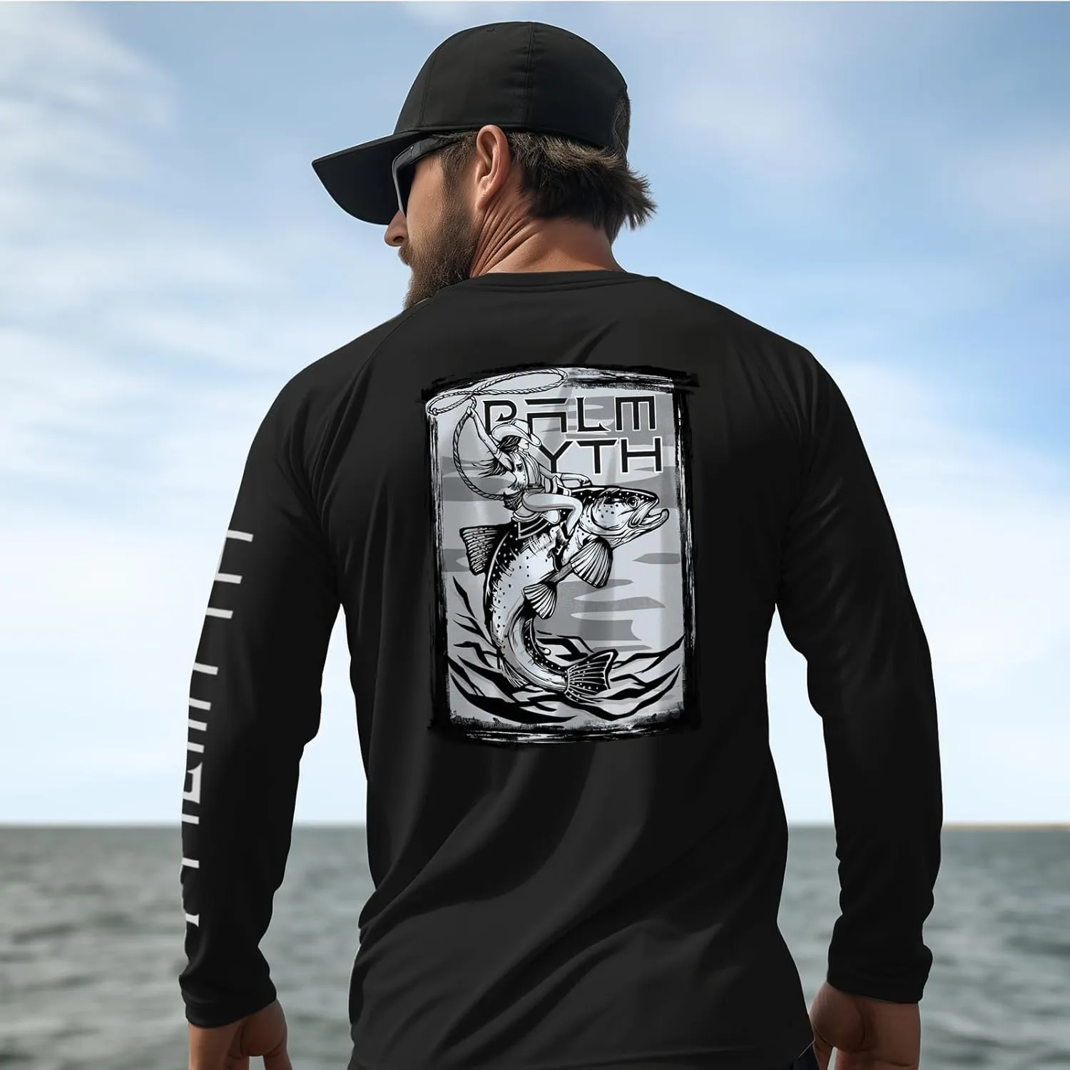 Palmyth Fishing Shirts for Men Long Sleeve UPF 50  T Shirt Sun Protection Tee