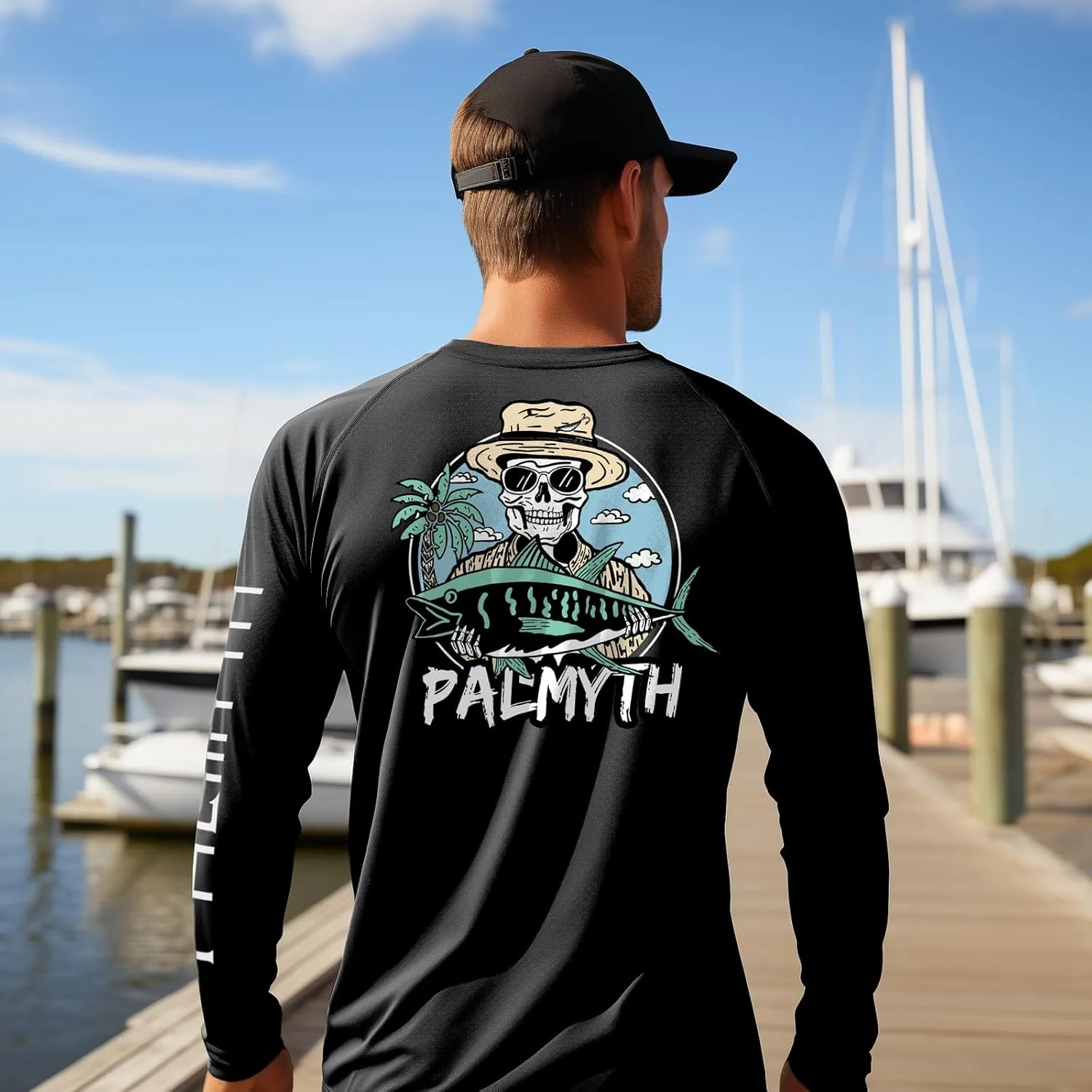 Palmyth Fishing Shirts for Men Long Sleeve UPF 50  T Shirt Sun Protection Tee