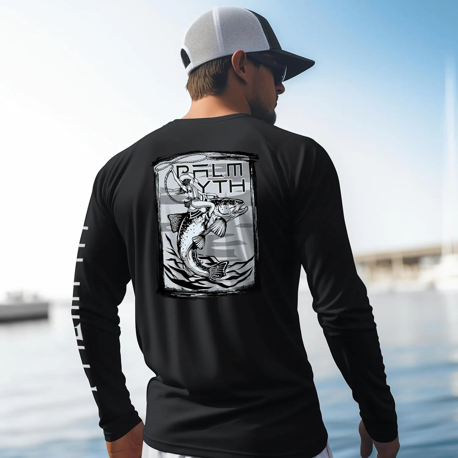 Palmyth Fishing Shirts for Men Long Sleeve UPF 50  T Shirt Sun Protection Tee