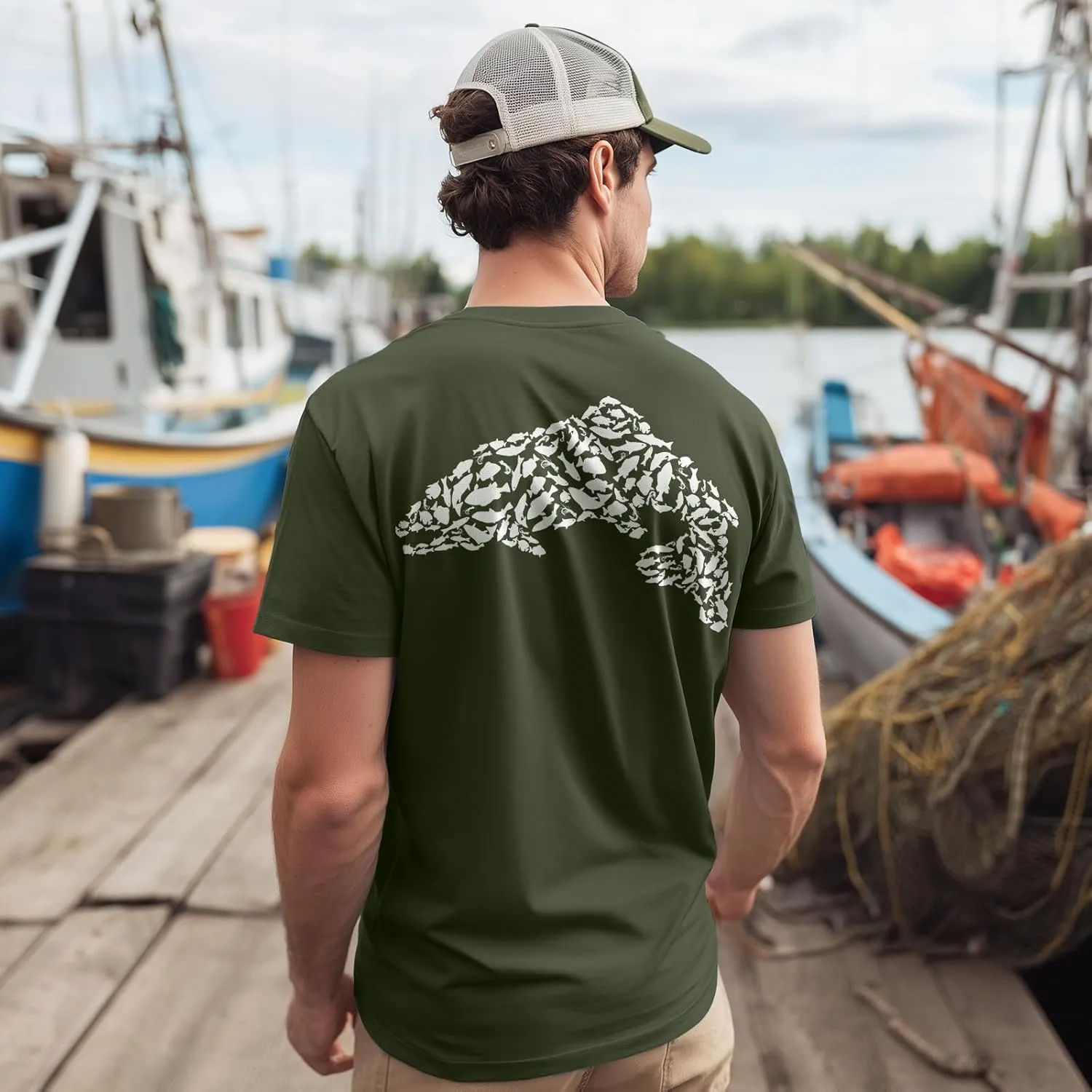 Palmyth Fishing Shirts for Men Short Sleeve Sun Protection T Shirt UPF 50  Quick Dry Tee