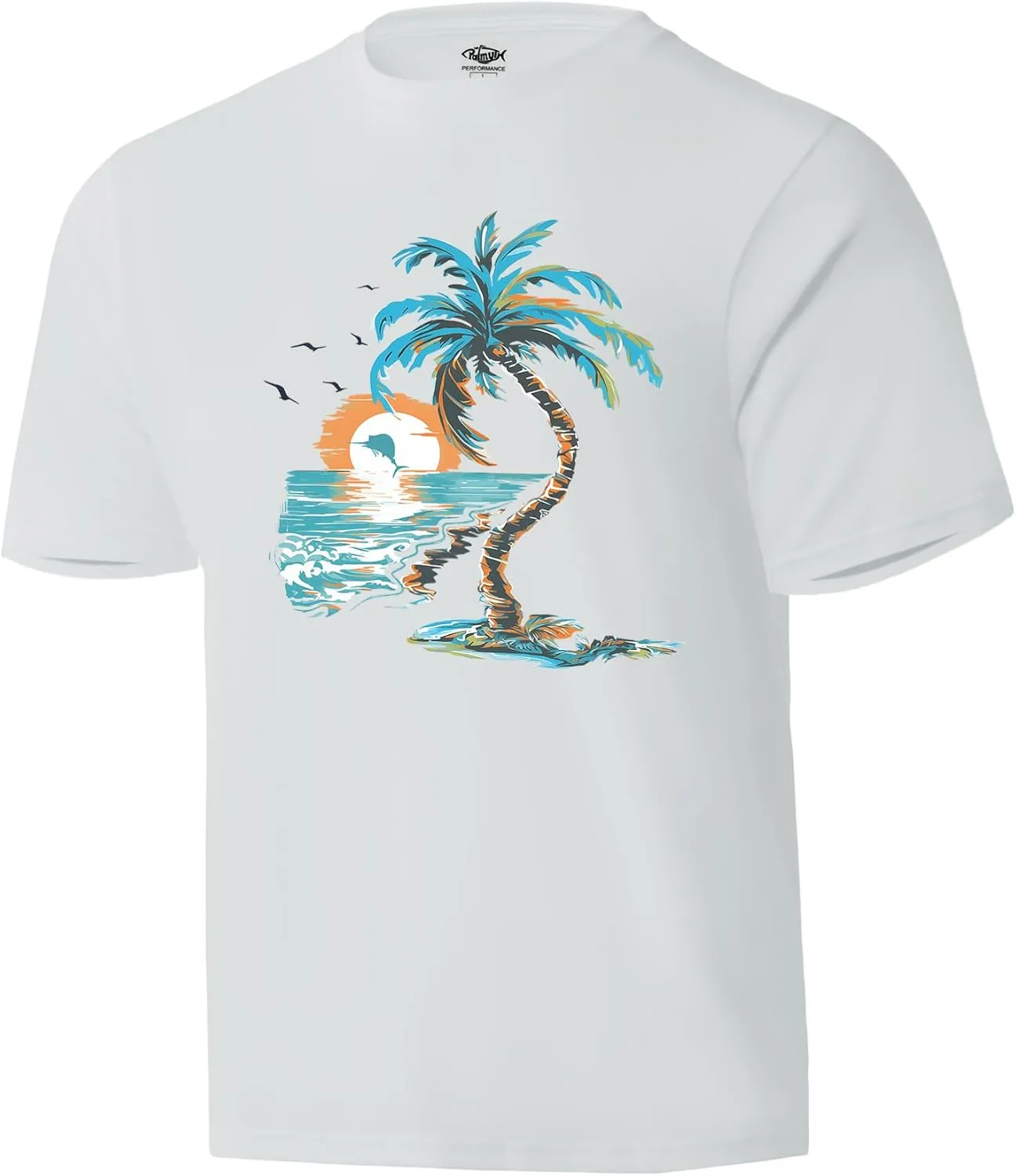 Palmyth Fishing Shirts for Men Short Sleeve T-Shirt Sun Protection UPF 50  Tee