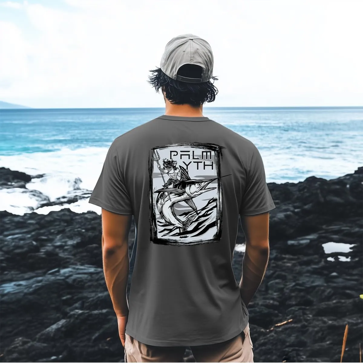 Palmyth Fishing Shirts for Men Sun Protection Shirts Short Sleeve UPF 50  T-Shirt Tee Quick Dry