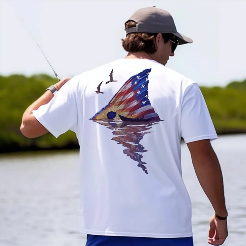 Palmyth Men's Fishing Shirt Short Sleeve Sun Protection UV UPF 50  SPF T-Shirt