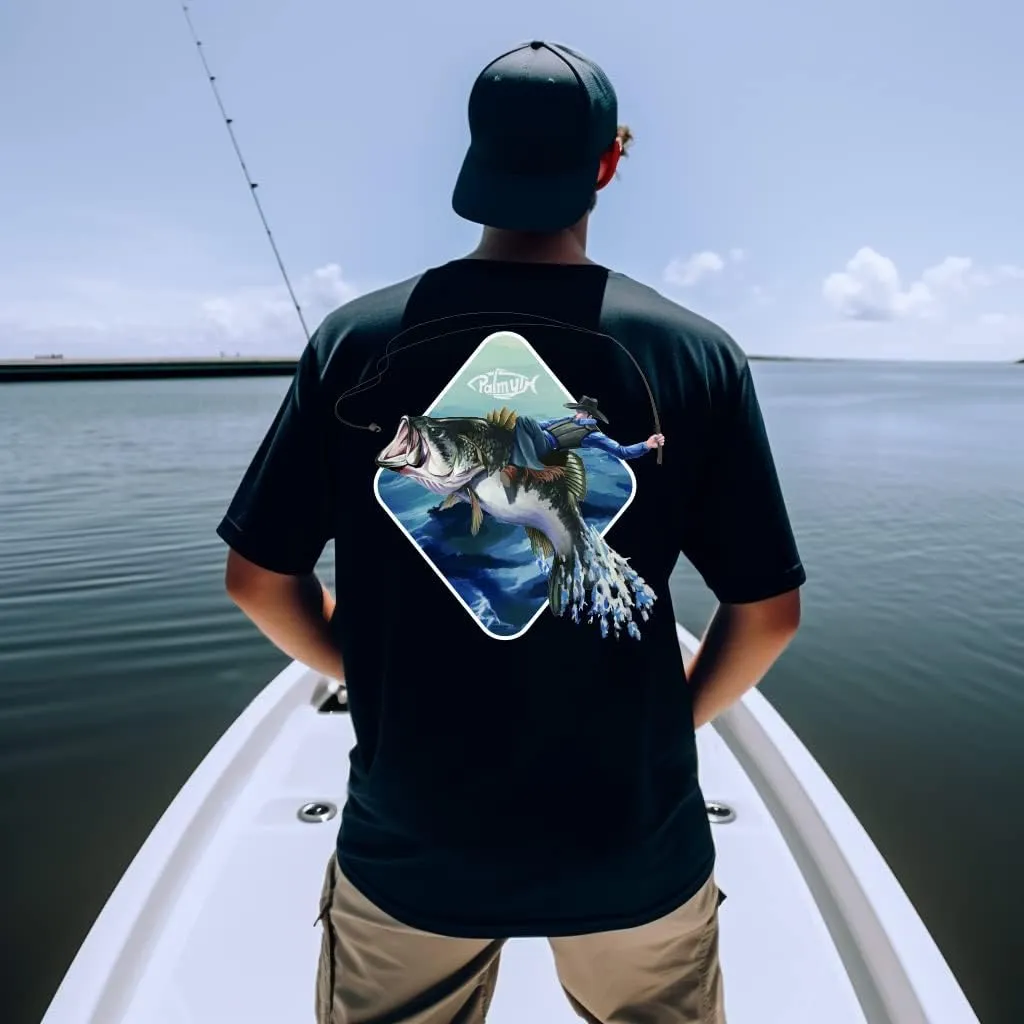 Palmyth Men's Fishing Shirt Short Sleeve Sun Protection UV UPF 50  SPF T-Shirt