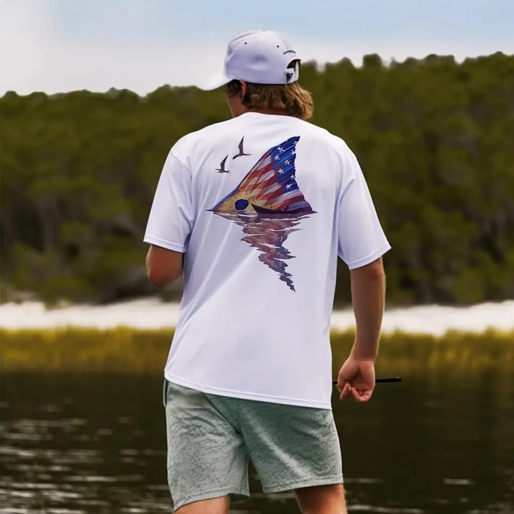 Palmyth Men's Fishing Shirt Short Sleeve Sun Protection UV UPF 50  SPF T-Shirt