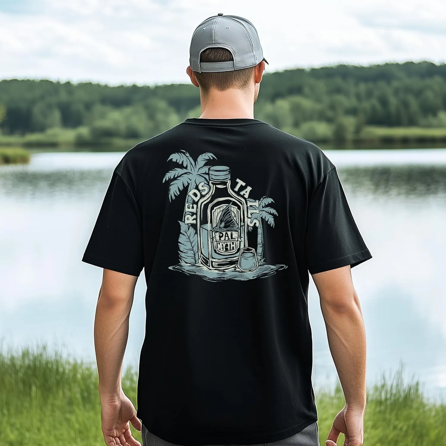 Palmyth Men's Fishing Shirt Short Sleeve Sun Protection UV UPF 50  SPF T-Shirt