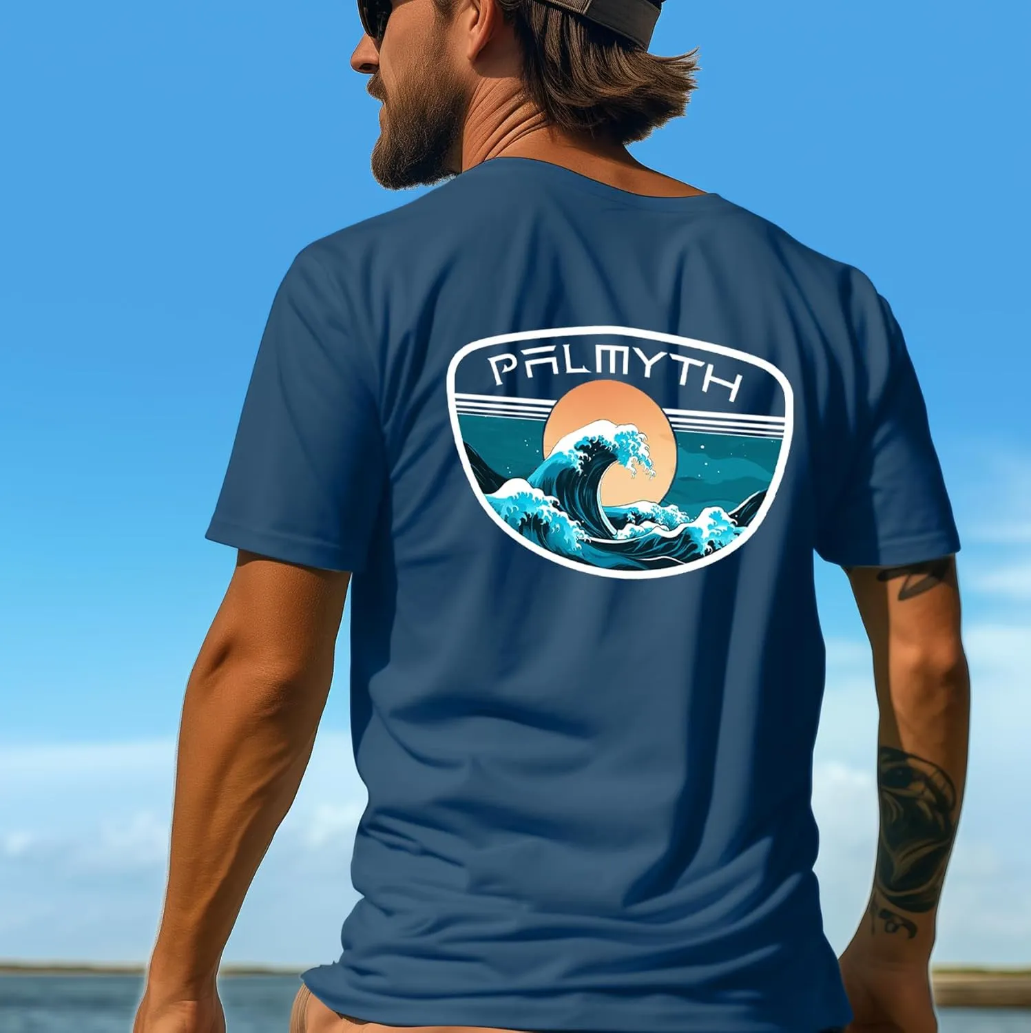 Palmyth Men's Fishing Shirt Short Sleeve Sun Protection UV UPF 50  SPF T-Shirt