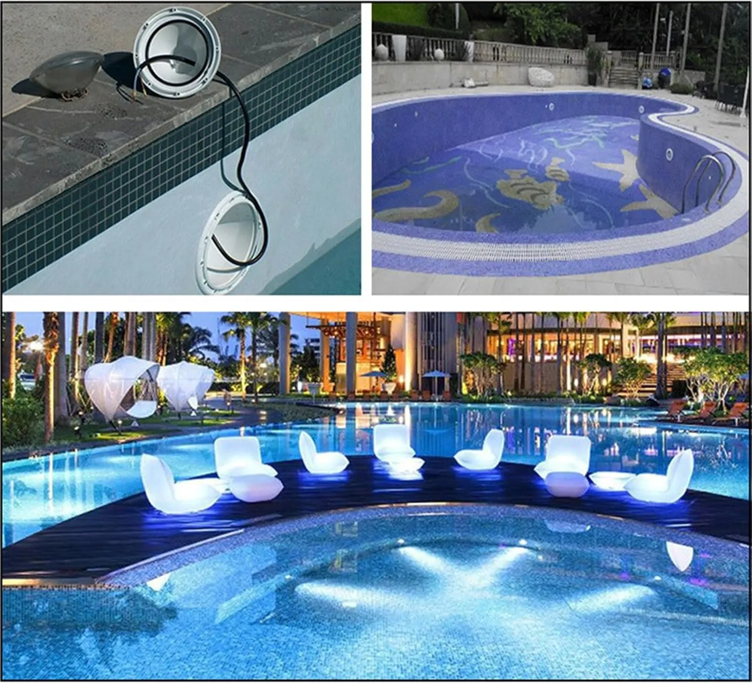 Par56 Pool Bulb LED Swimming Pool Light Underwater Light Bulb Embedded Type Submersible Light 12V for Par56 Light Source(Warm Light,36W)