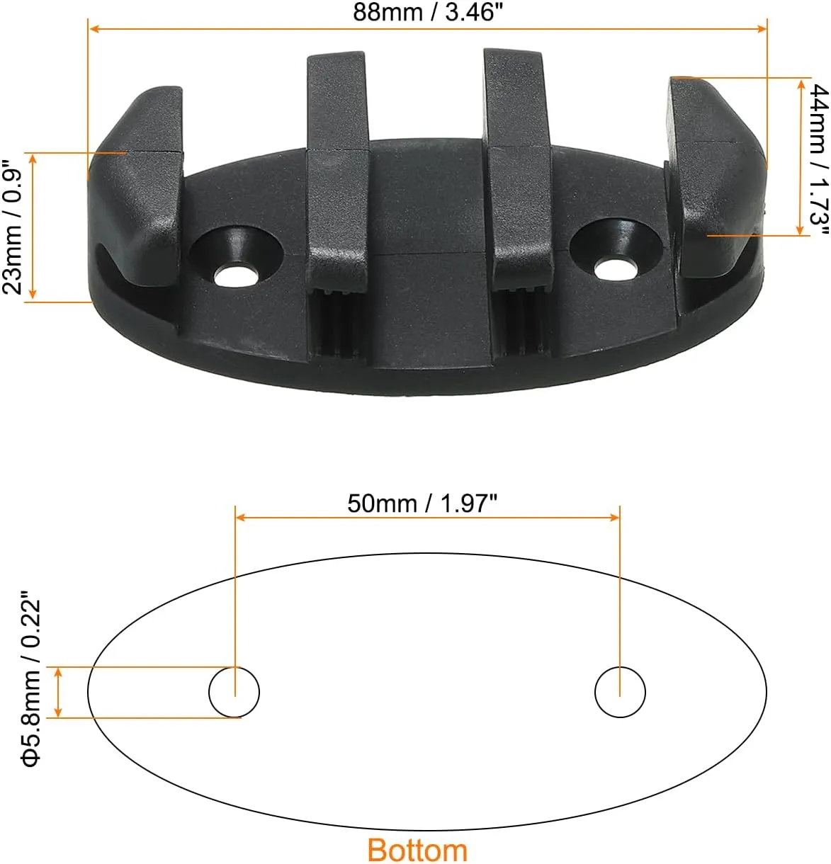 PATIKIL Nylon Zig Zag Cleat Rope Tie Kayak Cleat Marine Hardware for Deck Boats Canoes Kayaks,