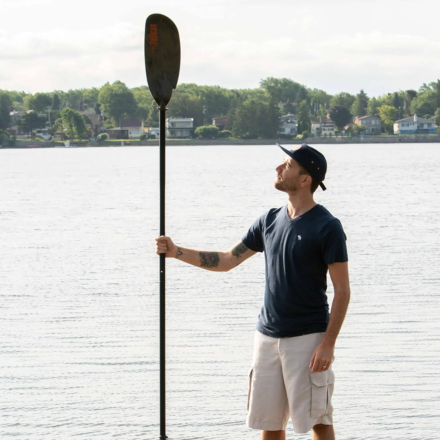 Pelican - Poseidon Angler Paddle - Aluminum Shaft with Reinforced Fiberglass Blades - Lightweight, Adjustable Kayaks Paddles - Perfect for Kayak Fishing